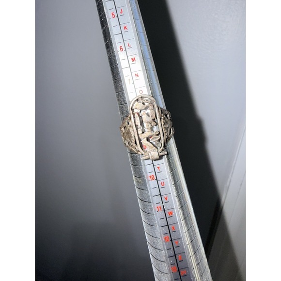 Estate Jewelry - Sterling Silver Cartouche Ring with Hieroglyphics - Vintage - Size 8.5